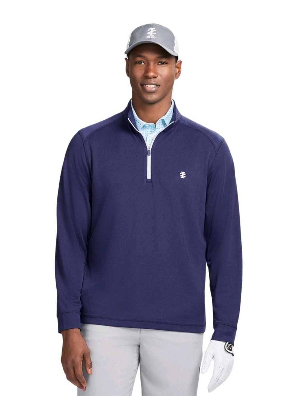 Men's Navy Quarter-Zip Golf Pullover with Logo